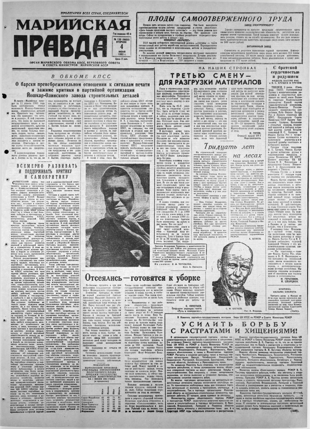 Газета «Марийская правда» от 04.06.1963