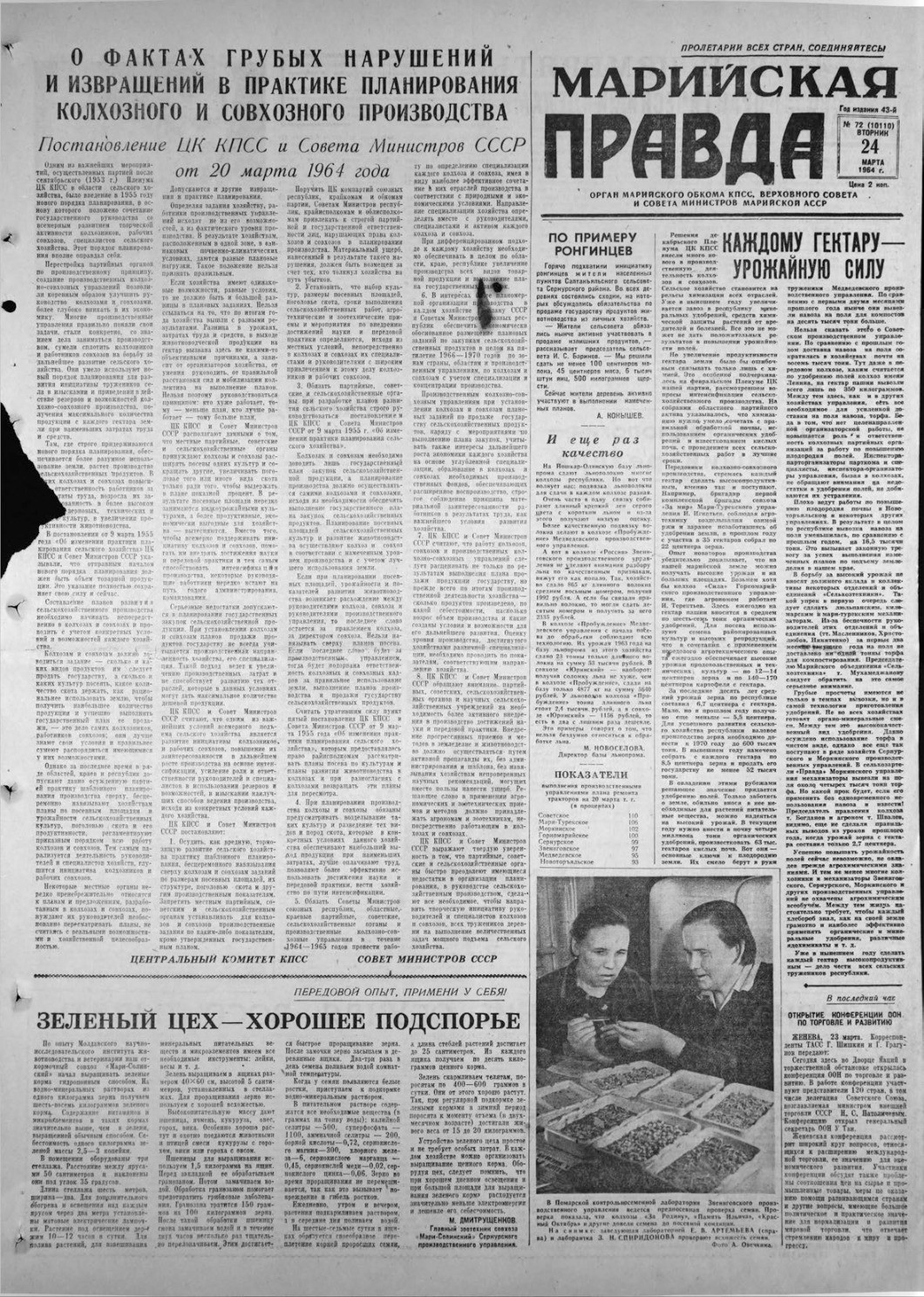 Газета «Марийская правда» от 24.03.1964