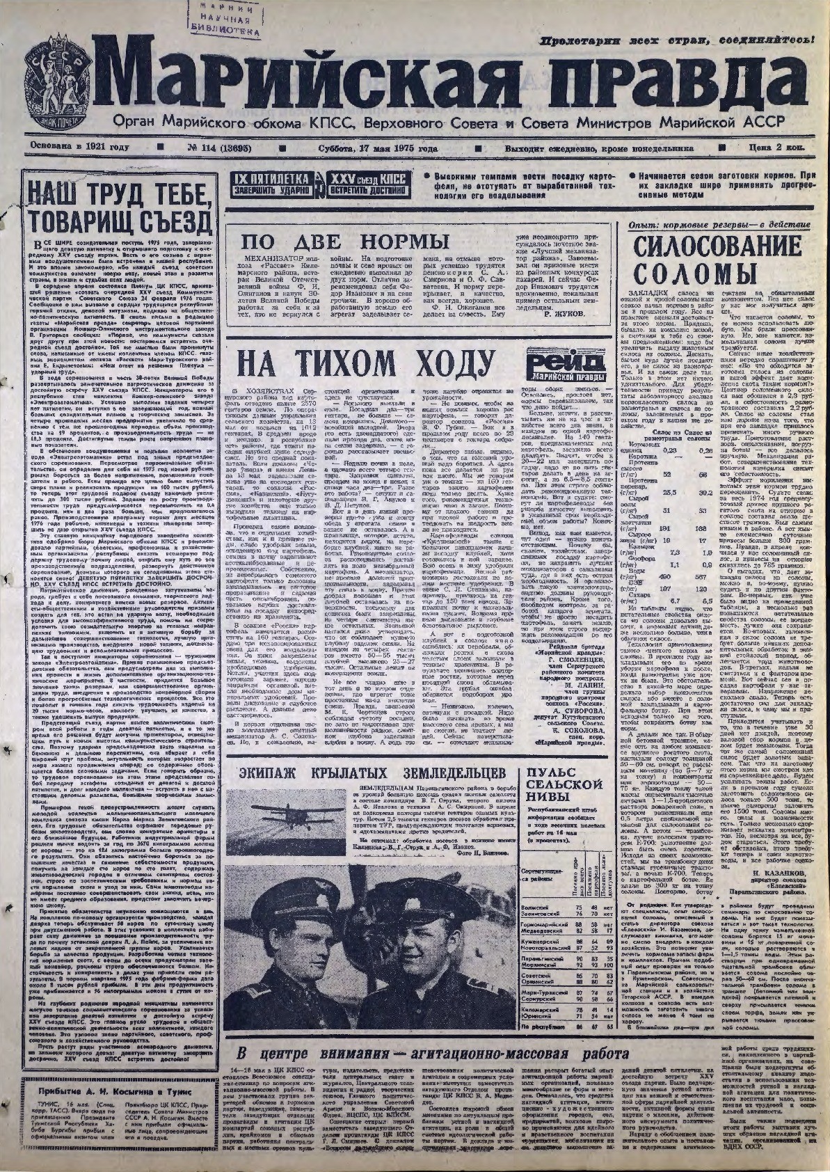 Газета «Марийская правда» от 17.05.1975