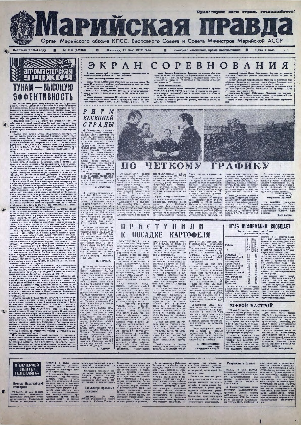 Газета «Марийская правда» от 11.05.1979