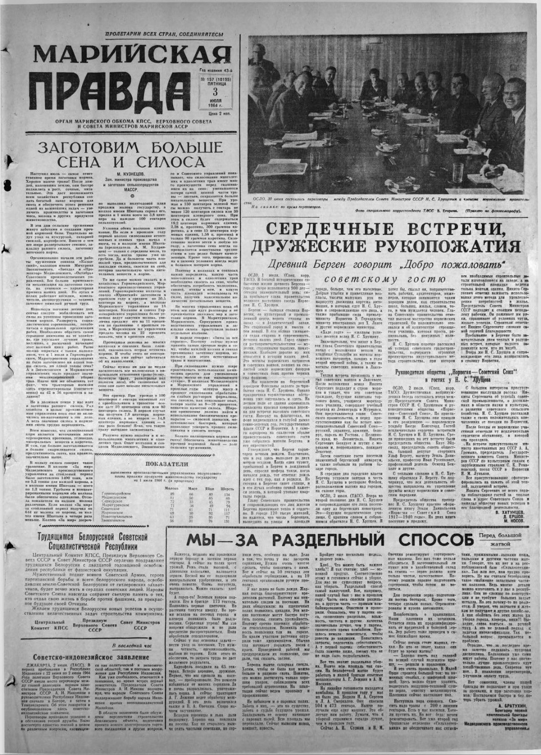 Газета «Марийская правда» от 03.07.1964