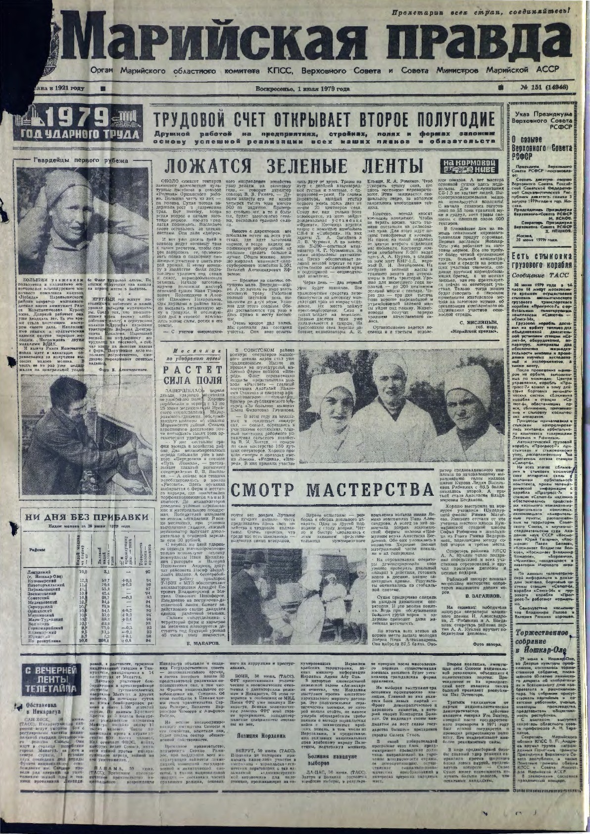 Газета «Марийская правда» от 01.07.1979