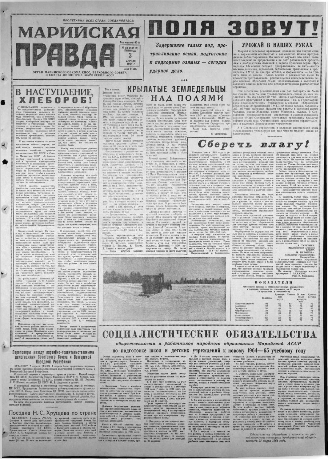 Газета «Марийская правда» от 03.04.1964