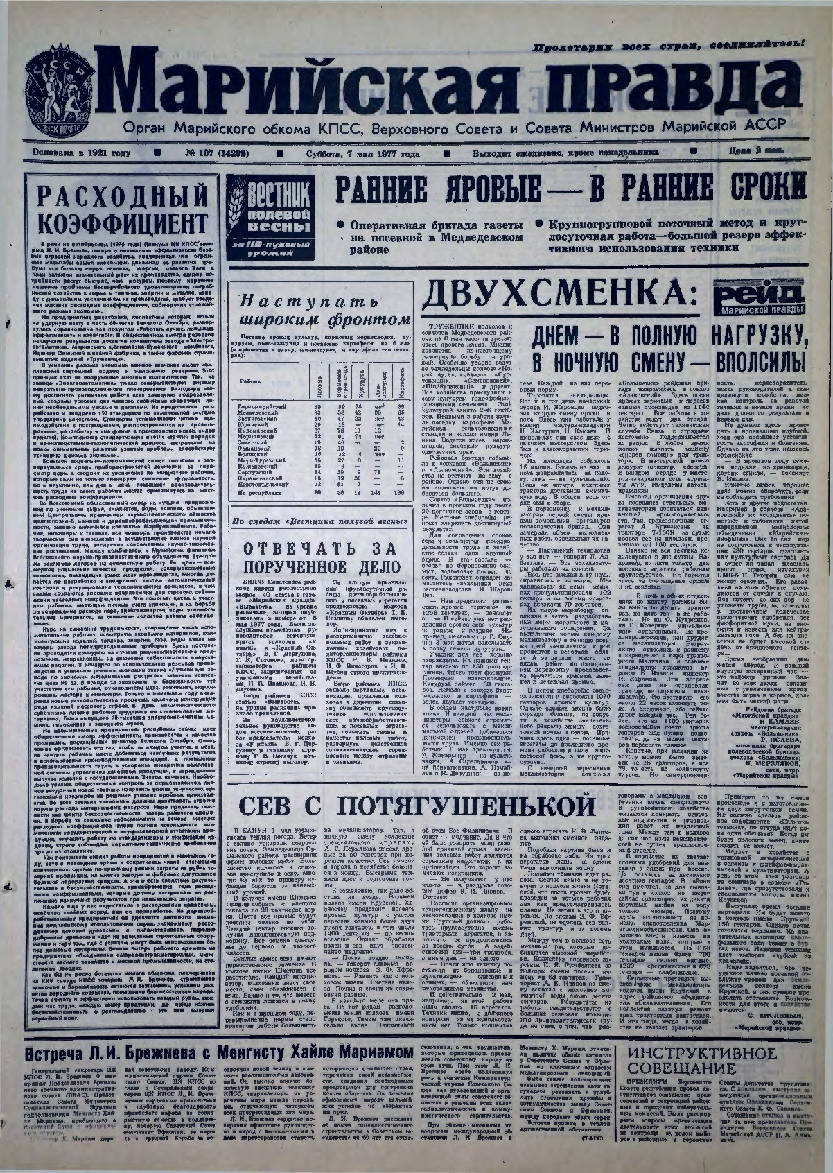 Газета «Марийская правда» от 07.05.1977