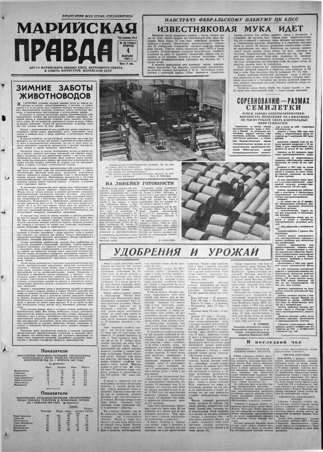 Газета «Марийская правда» от 04.02.1964