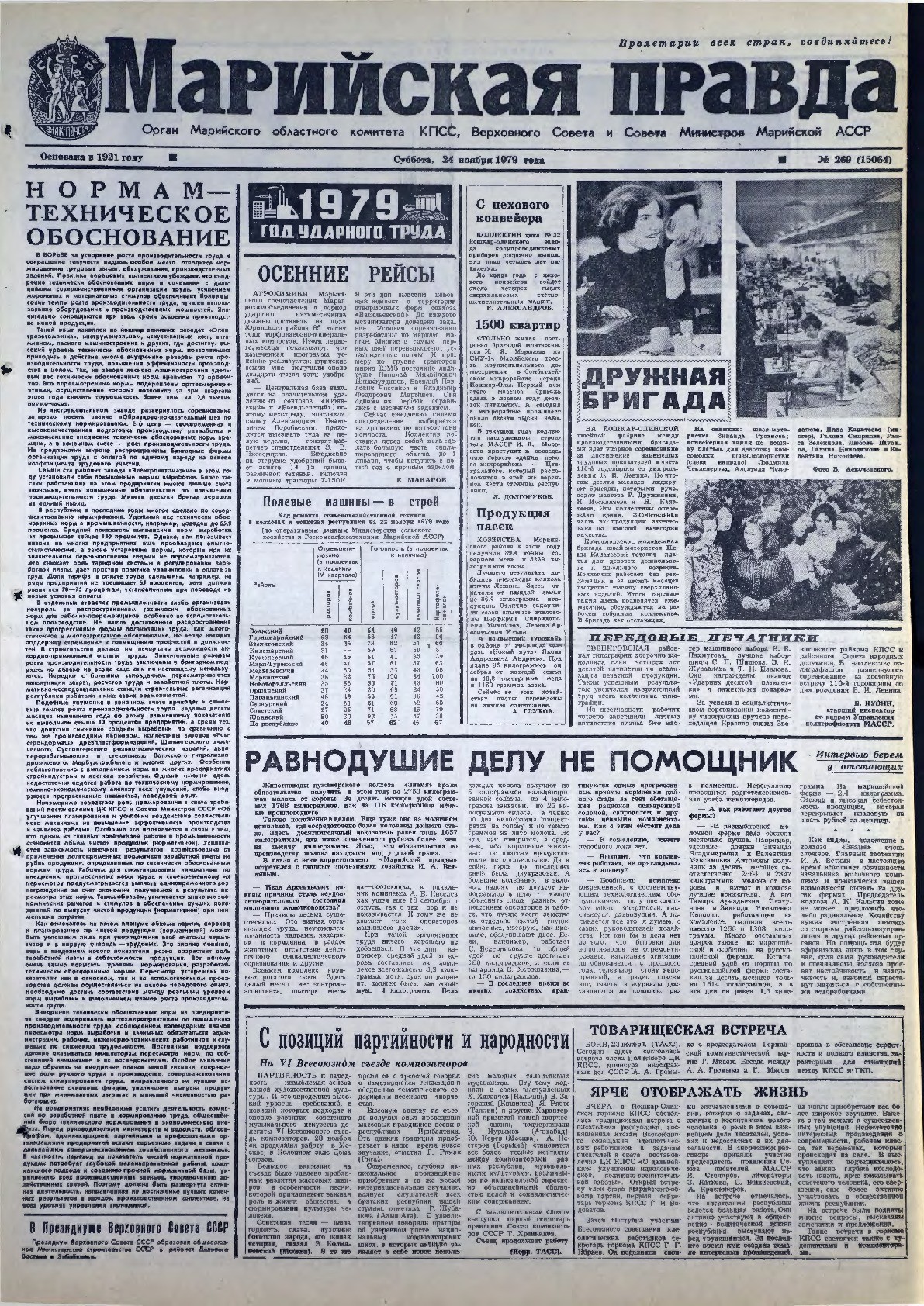 Газета «Марийская правда» от 24.11.1979