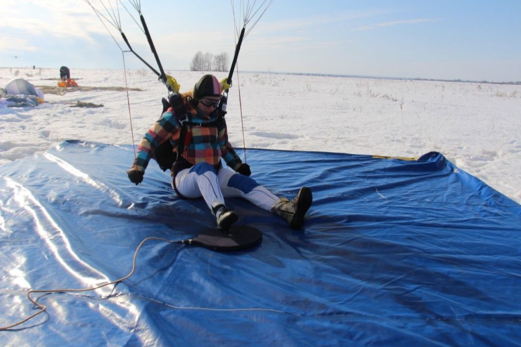 Ольга Сысоева на приземлении