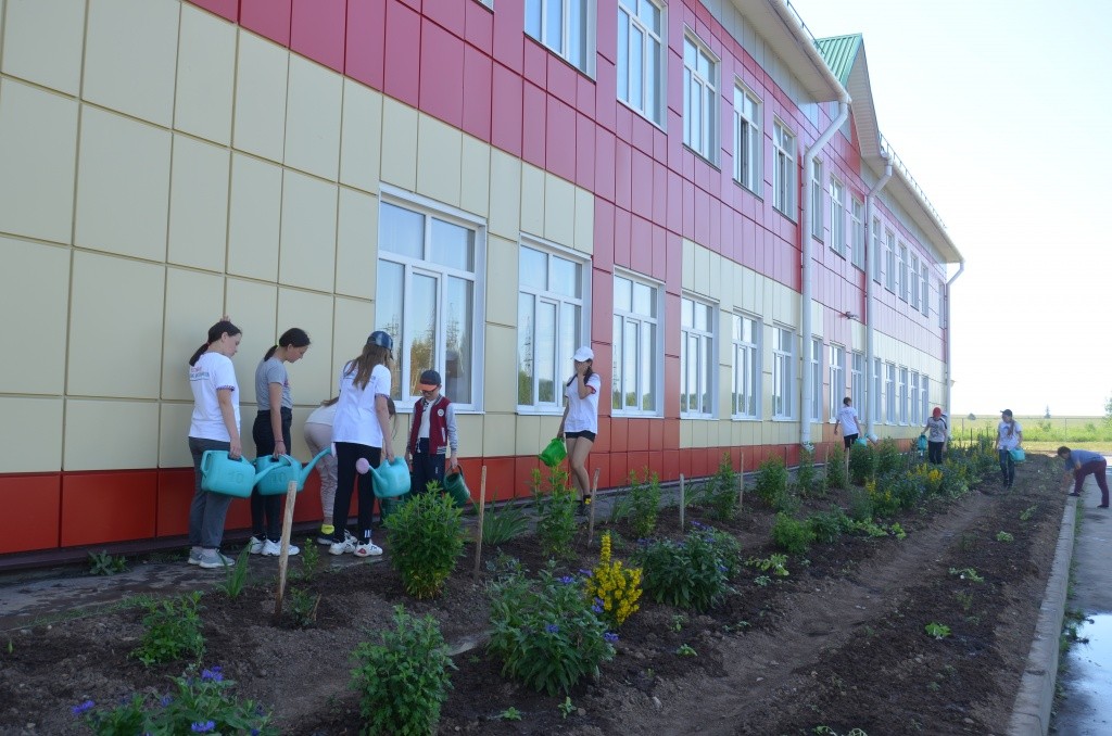 Только что разбитые цветники требуют ухода.JPG