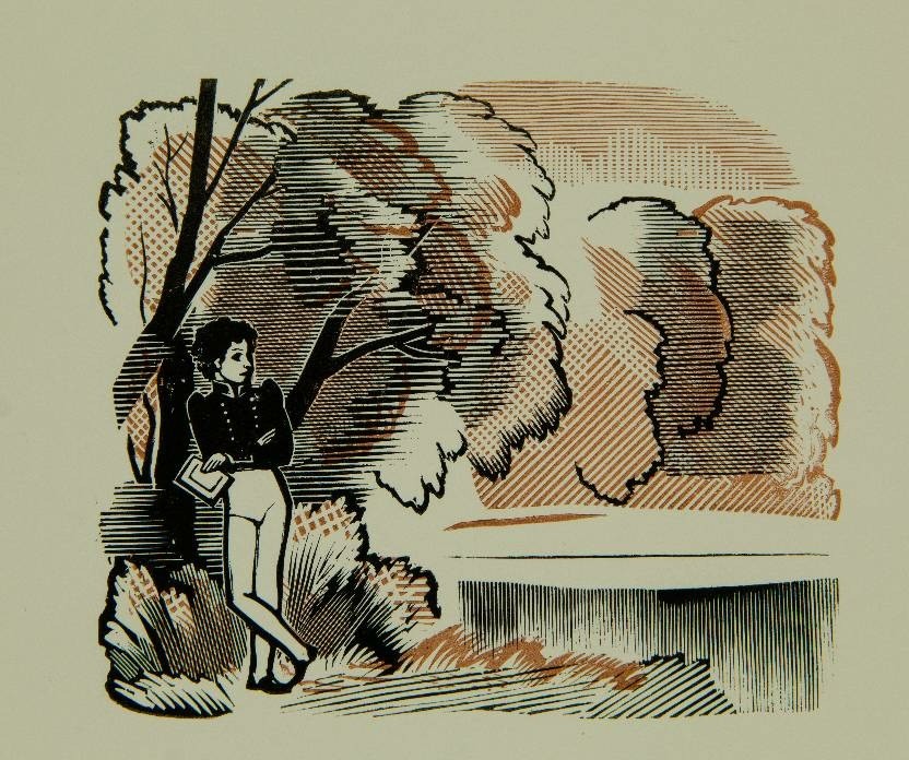 Иллюстрация к роману Евгений Онегин. Цветная ксилография. Фото предоставлено Республиканским музеем ИЗО.jpg