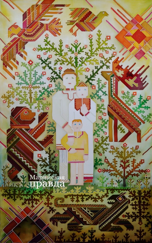 «Структура мироздания». Шелк, холодный батик..jpg