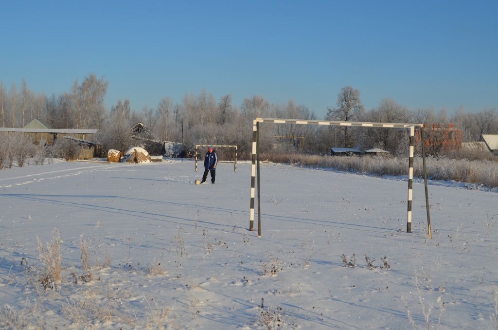 На своей усадьбе Морозов устроил футбольную площадку.JPG