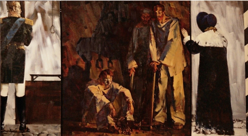 Тема декабристов - одна из любимых художником. Полотно 130 х 250 под названием Любовь и власть. Фото предоствлено Валерием Чеботкиным.jpg