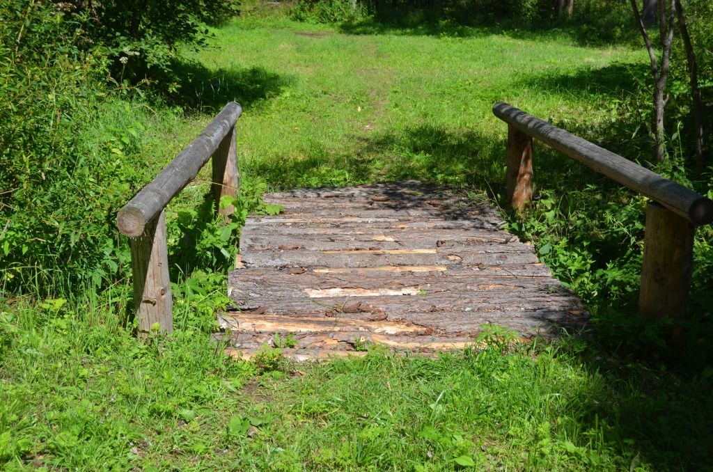 В нескольких местах через ручьи перекинуты мостики.JPG