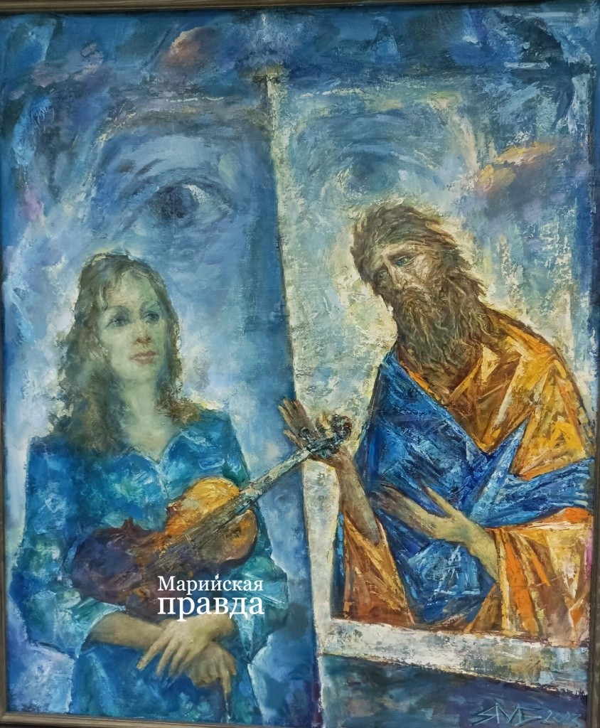 Новая работа заслуженного художника РФ Ивана Ямбердова Отеческое благословение. Фото Марины Оленевой Марийская правда.jpg