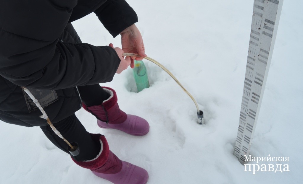 Прибор для измерения глубины промерзания почвы - сейчас она уже вовсю оттаивает..jpg
