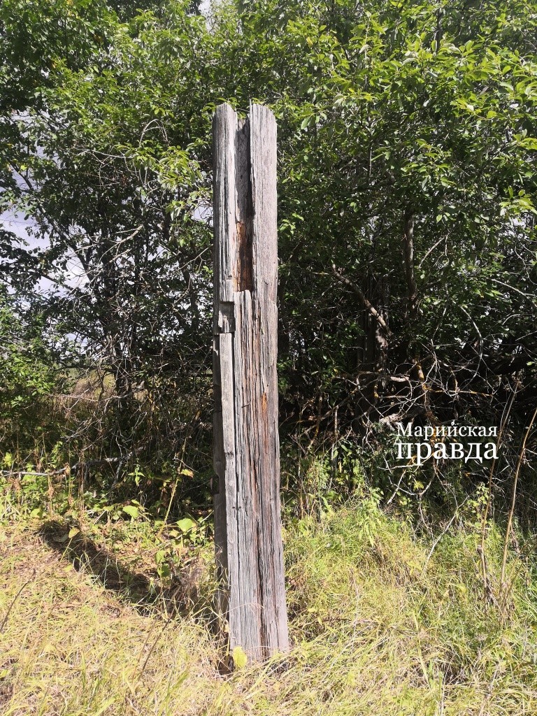 Единственное, что сохранилось от деревенских построек - вот этот столб, судя по всему. от ворот. Единственное, что сохранилось от деревенских построек - вот этот столб, судя по всему. от ворот..jpg