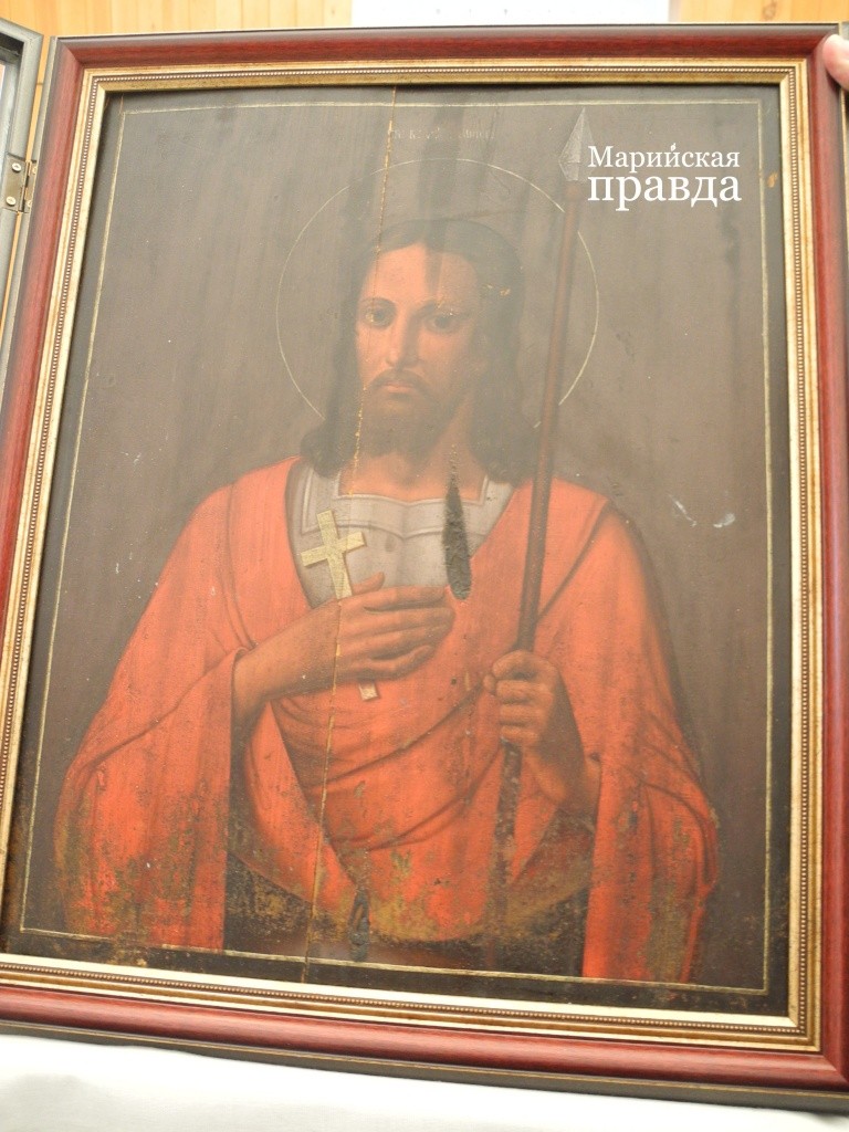 Так теперь выглядит преобразившаяся икона мученика Мины. (Фото Натальи Кулишовой).