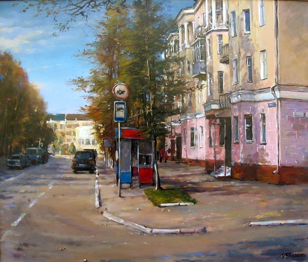 Проспект Гагарина. Сколько воспоминаний рождает всего лишь один городской пейзаж... Это первый вариант картины. Через несколько дет появился второй..jpg